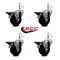 Service Caster 3.5'' Phenolic Wheel Swivel 7/16'' Grip Ring Stem Caster Set with Brake, 4PK SCC-GR20S3514-PHS-PLB-716138-4 - alternate 3